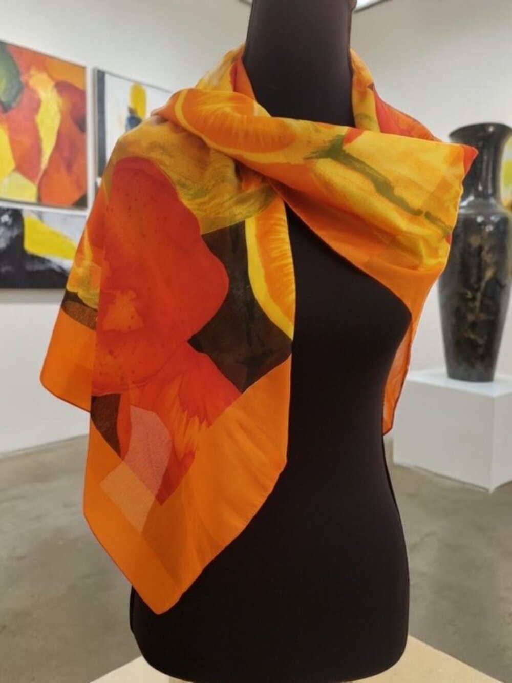 Betmar Citrus Fruit Print Multicolor Polyester Scarf   ✨Size: 34" x 34"✨
